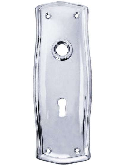 Prairie Style Forged Brass Back Plate With Keyhole in Polished Chrome.